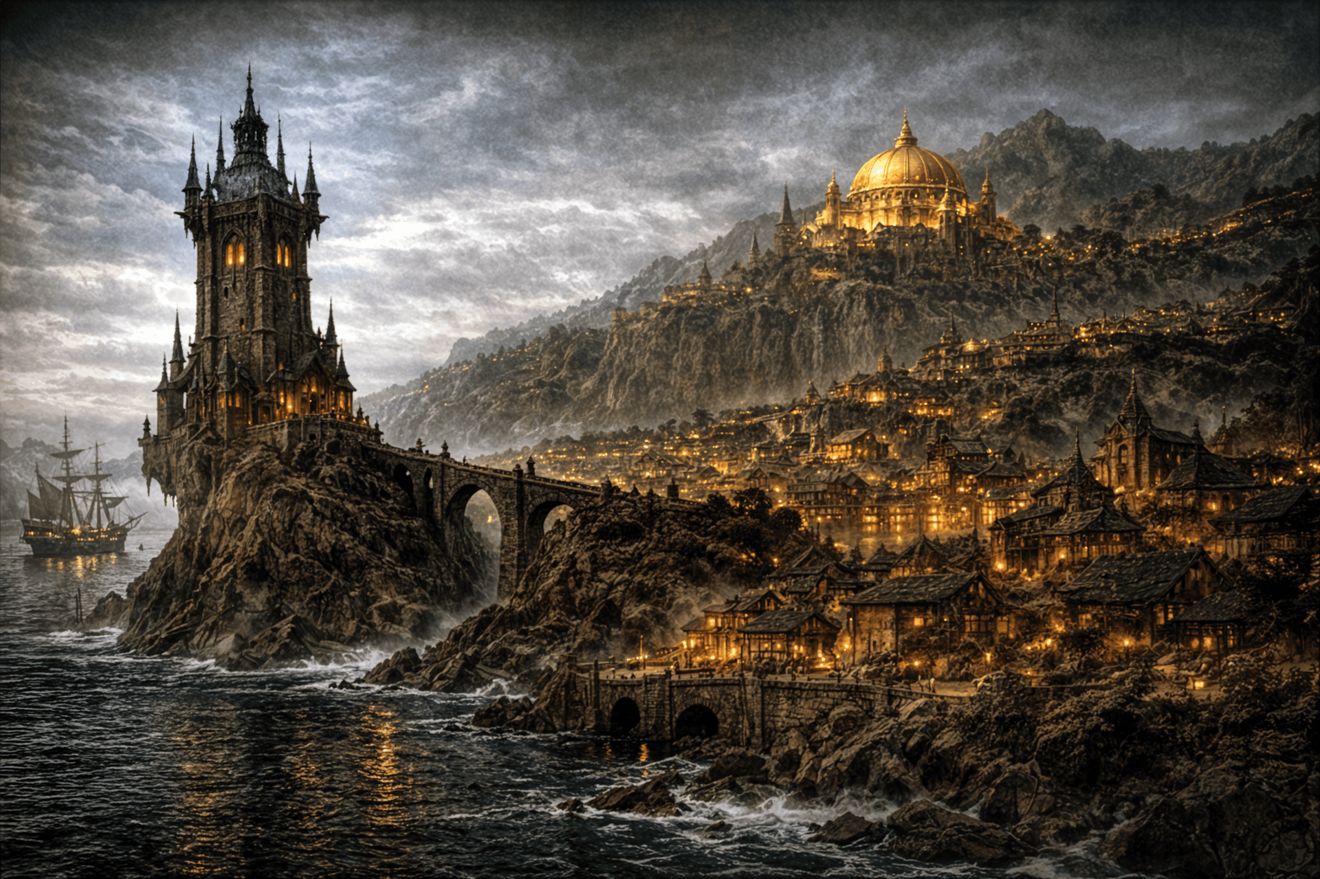 The Arcane Registry tower overlooking the Canal District