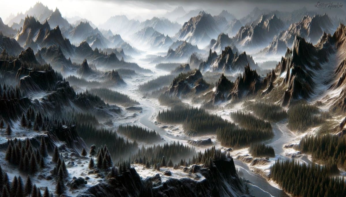 The Frostfang Mountains — homeland of the Frostvall Clans